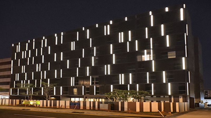 Picture of High-end Apartment Residential Contemporary Building Facade Lighting ...